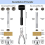 Leather Snap Fasteners Kit, 120 Set Metal Buttons Press Studs with 6 Setting Tools, for Clothes, Bracelets, Jackets 7