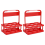 Foldable Plastic Drink Carrier, 2 Pack Red Beverage Cup Holder, Coffee Beer Delivery Reusable 1