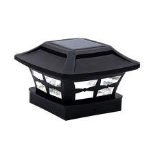 Solar Post Cap Lights 2 Lighting Modes LED Deck Fence for Wooden Posts Garden Decoration Warm Black