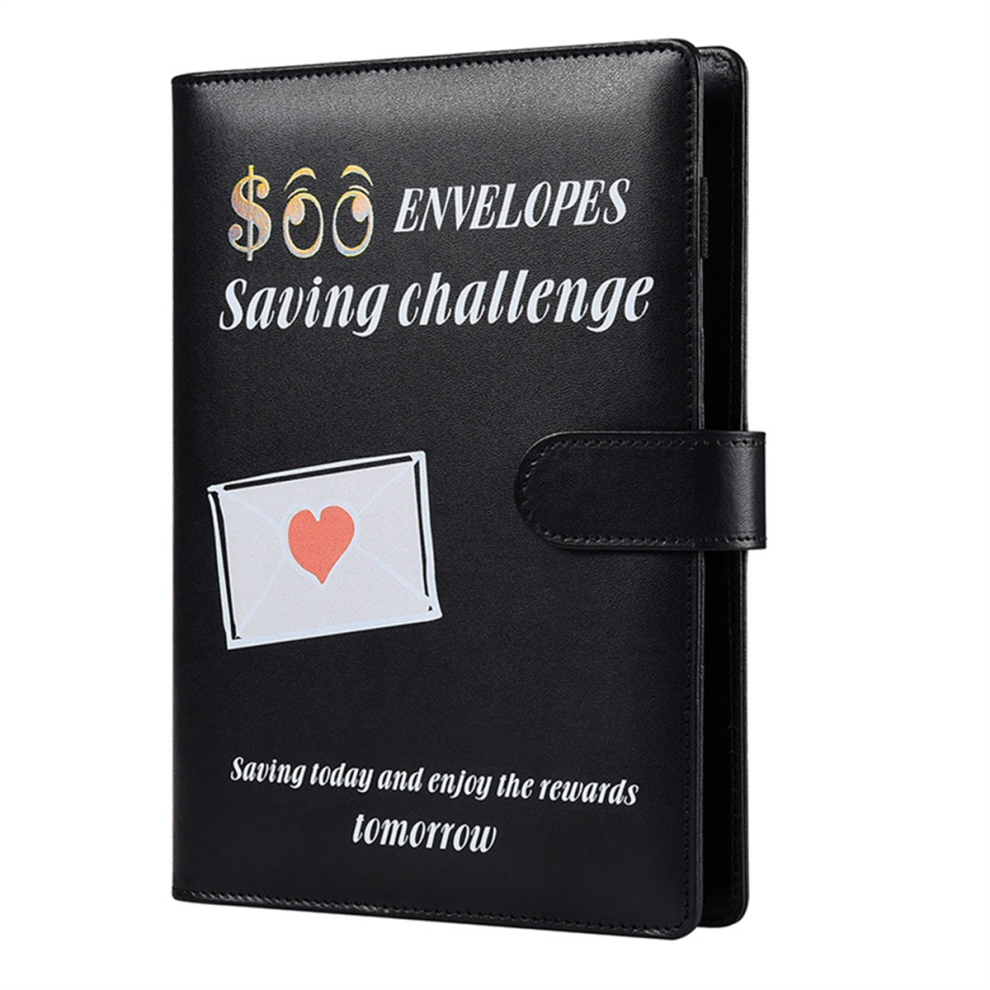 Photos - File Folder / Lever Arch File 100 Envelopes A5 Money Saving Budget Binder with Cash -Challenge Book to Save 5,050 Valentine'S Day Black