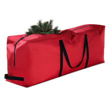 Borsa per albero di Natale in tessuto Oxford pieghevole per decorazioni natalizie, per riporre utensili, rettangolo rosso