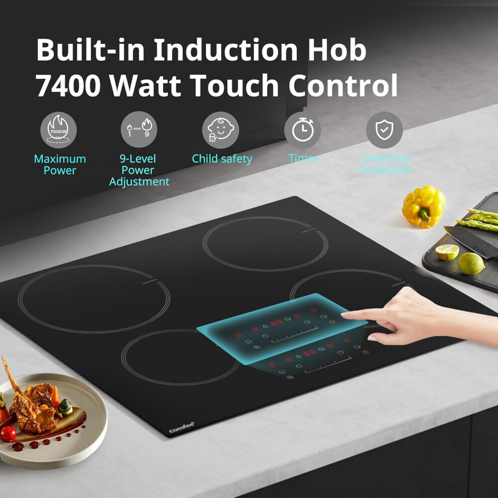 Induction Hob 7400 Watt with 4 Zones Induction Stove