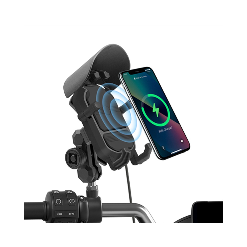 Motorcycle Phone Holder 15W Wireless Charger Usb Qc3.0 Fast Charging Bike Smartphone 360 4851097979528