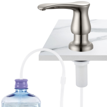 Kitchen Sink Soap Dispenser Brushed Nickel,Under-Sink with Silicone Extension Tube Kit