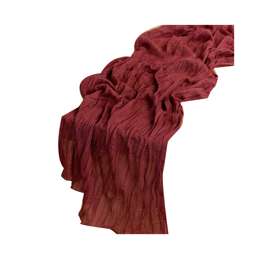 Kaasdoek Tafelloper Boho Gaas Kaasdoek Rustiek Transparant Lang Voor Bruiloft Claret 4 Stuks-image