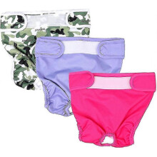 Dog Nappies Reusable Female Dog Diapers 3 Pcs Washable & Reusable Dog Diapers
