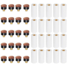 20 conjuntos de pontas de taco de bilhar com virolas para taco de sinuca de 12 mm, substituição por parafuso para bola nove