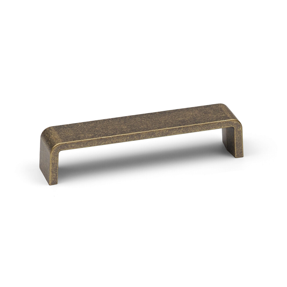 (128Mm Handle) Antique Brass Cupboard Handles Rustic Square Bar 5056767303637