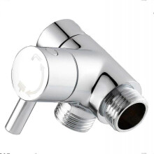 (chrome plated) Shower Arm Diverter Valve, Bathroom Brass G1/2 3 Way Shower System Component Replacement For Handheld Fixed Spray Shower Head A