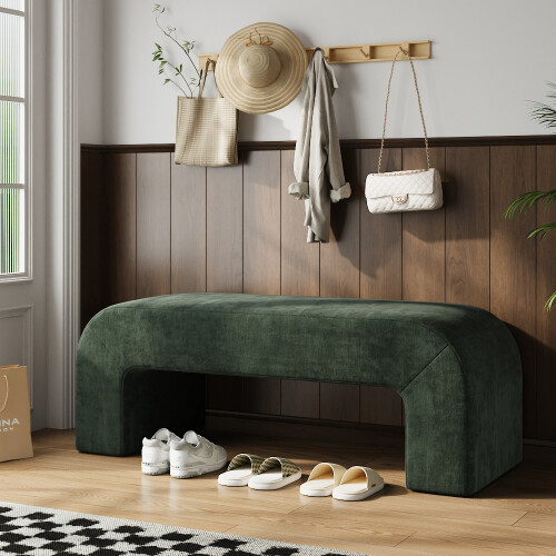 Living And Home Green Modern Ottoman Bench 1
