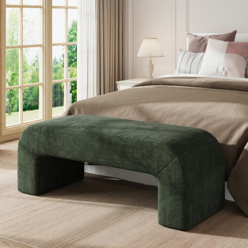 Living And Home Green Modern Ottoman Bench