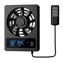 Smart Cooling Fan for Reptile Tank with Led Display Strong Wind Ventilation Fan Low Noise Cooling Fan(degrees Celsius)