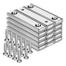 Exquisite 15pcs Neodymium Bar Magnet With Countersunk Holes, 70lb Rectangular Pot Magnet, Heavy Duty