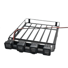 Porte-bagages de toit universel pour voiture avec éclairage LED pour chenilles RC 1/18 C8801