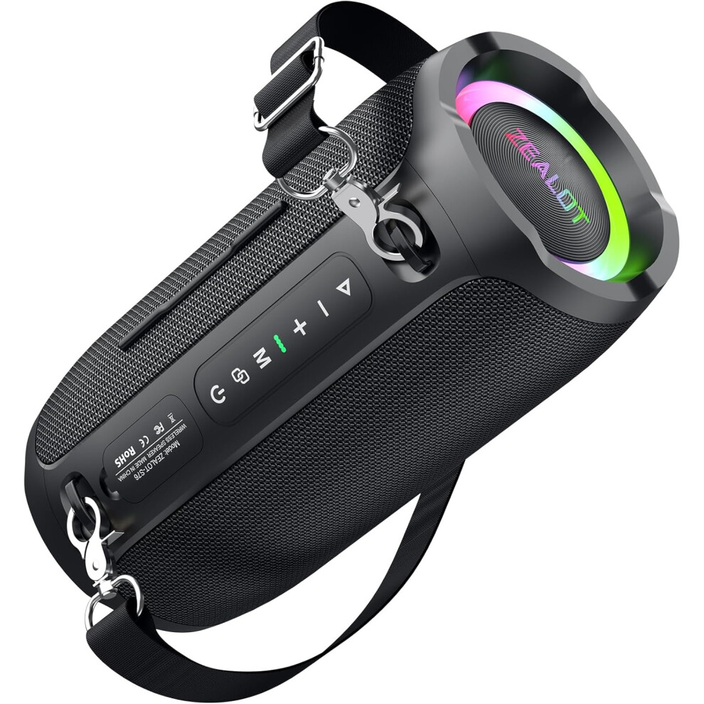 Zealot-S76 Bluetooth Speaker,70W Peak(50W) Booming Sound (Black) Black 6925284312196