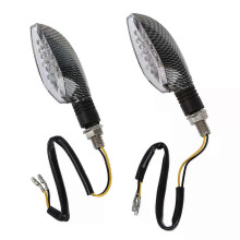 2 stuks 12V Carbon Motorfiets LED Richtingaanwijzer Indicator L