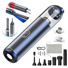 Aspirador de pó veicular sem fio, motor sem escovas de alta potência de 14000 Pa, iluminação e luzes