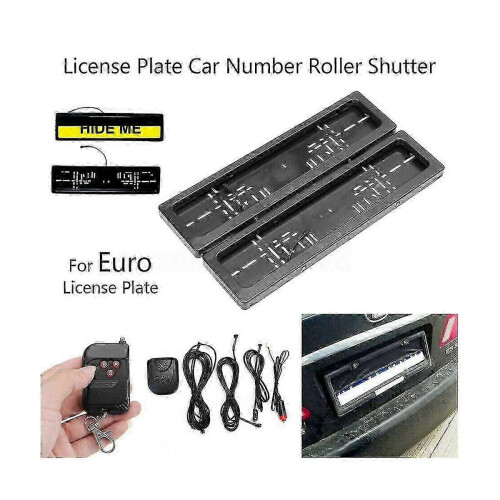 Remote-Controlled EU Car License Plate Roller Shutter Cover with Hide Function 1