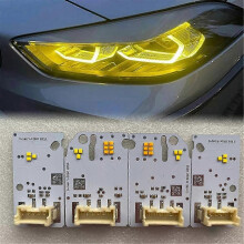 Placa de farol LED com chip 4 peças para F40 F44 2019-2023 Módulo LED Angel Eye DRL amarelo 63119448115,