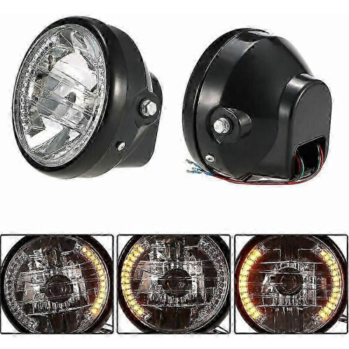 7 runde Motorrad Scheinwerfer LED Blinker Blaulicht Universal, Modell: 24 & My