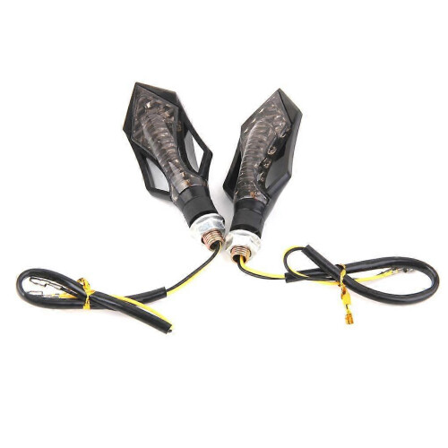 2pc UNIVERSAL MOTORRAD BIKE LED BLINKER BLINKER LICHTANZEIGE BERNSTEIN 1