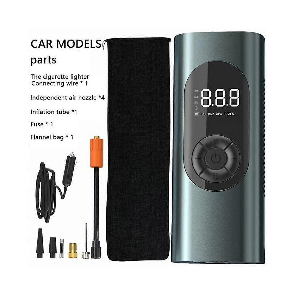 Compresseur d'air électrique pour voiture, pompe de gonflage de pneus avec lampe LED pour moto et vélo