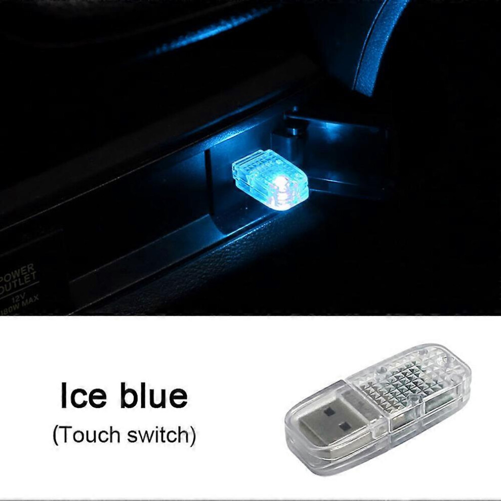 Mini lampe d'ambiance LED USB 5 V pour voiture, interrupteur tactile, lampe décorative universelle