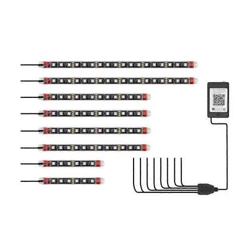 8PCS Motorcycle Underglow LED Light Kit, App Control Multicolor Motorcycle LED Light Kit RGB Strips 2