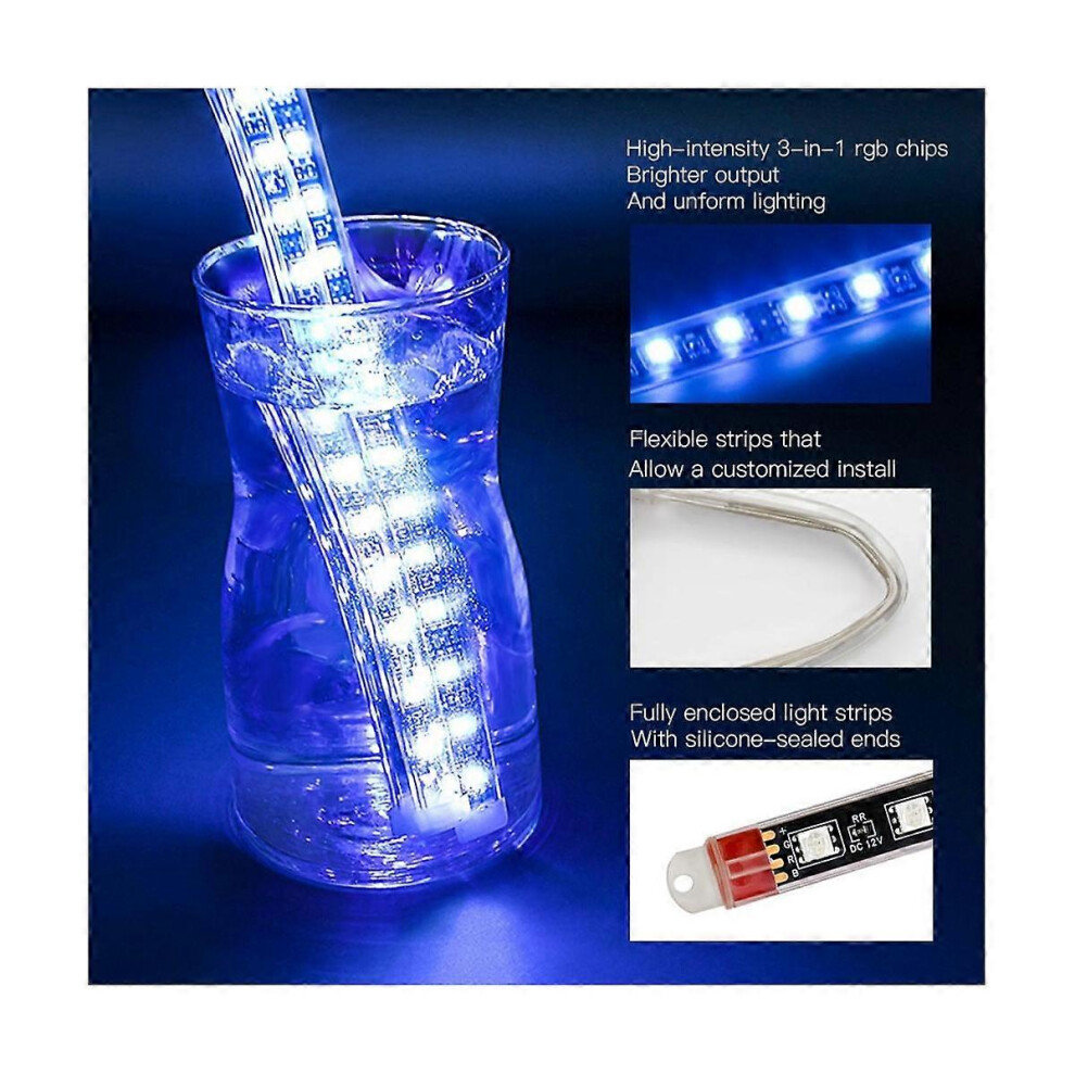 Motorcycle LED Underglow Kit,RGB Strips Light Waterproof for ,12PCS