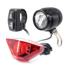 Ebike Scheinwerfer und Rücklicht Set Eingang 24v 36v 48v 56v E-bike Led Lampe Elektrische Fahrrad Scheinwerfer