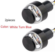 2Pcs 12V Motorrad LED Lenker Ende Blinker Licht Weiß Gelb Blinker Griff Grip Bar Blinker