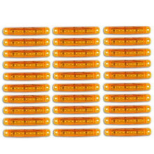 30Pcs Amber 9 LED Trailer Side Marker Lights Sealed Indicators 12V for Trucks Bus Trailer UTV SUV P