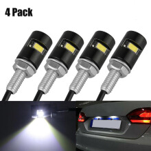 4 lampadine a LED SMD universali per luce targa, con bulloni e viti, per moto e auto