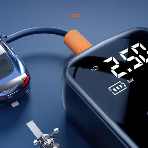 Compressore d'aria portatile, pompa elettrica per auto, gonfiatore automatico per pneumatici con luce 2