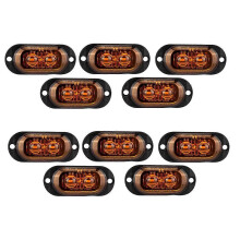10Pcs 12V-24V 2LED Car Side Marker Lights Turn Signal Lights Indicator Lights Taillight for Trailer