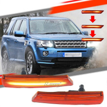 2x Sequential LED Side Marker Light Amber For Land Rover Freelander 2 2006-2016