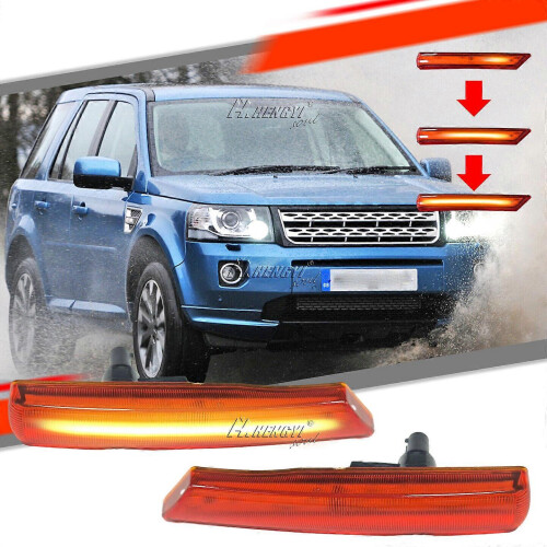 2x Sequential LED Side Marker Light Amber For Land Rover Freelander 2 2006-2016