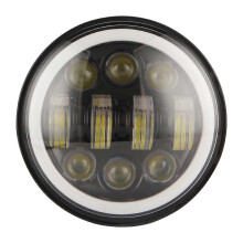 Nuovo faro LED rotondo da 5,75 pollici, 80 W, più luminoso, per moto, nero