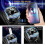 Car Bluetooth Transmitter, Blue Ambient Ring Light Wireless Radio Car Receiver Adapter Kit 2