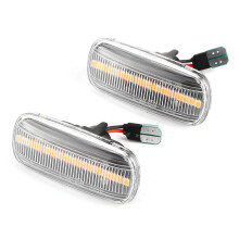 Pair Side Marker Turn Signal Light Flowing Fender 8E0 949 127 Fit for A3/S3/A4/S4/A6/S6/RS6White Lens