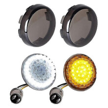 4PCS Smoked Front Blinker LED Lichter Panel Motorrad 1157 Einsatz Kit für Dyna Road Street Glide