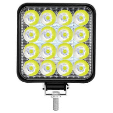 Nuovo faro da lavoro quadrato da 16 luci, 48 W, per moto, luce ausiliaria, luce modificata per veicoli