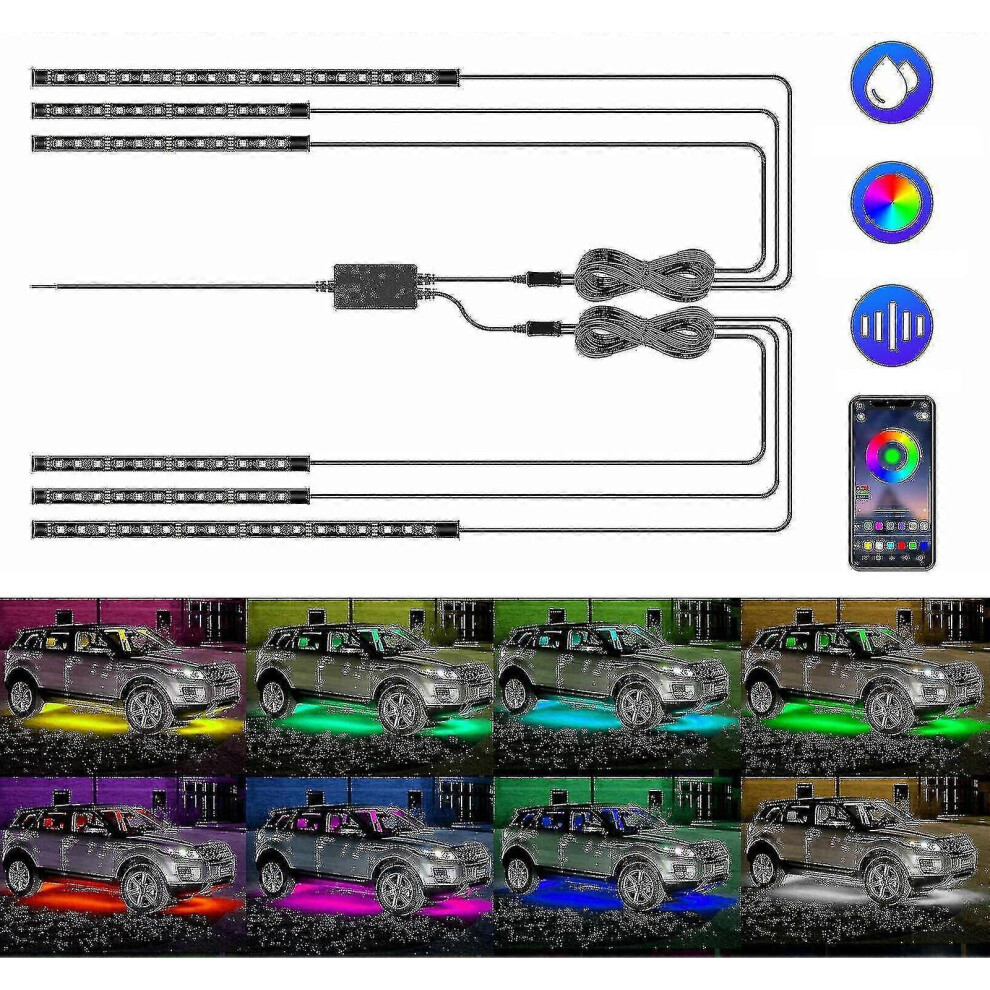 Éclairage LED sous la carrosserie de la voiture