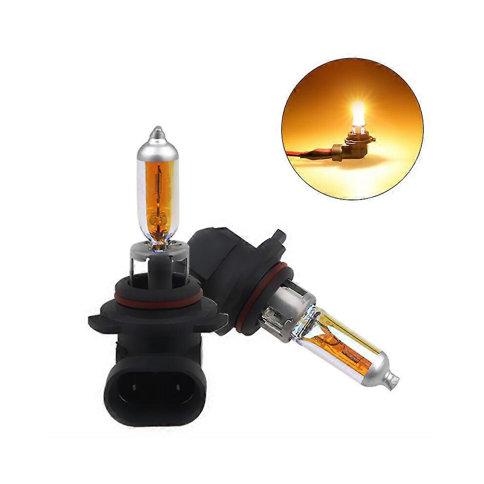 2pcs 9006 Hb4 12v 55w Car Headlight Halogen Bulb 2300k Golden Yellow 9006 55w Halogen Automotive Bulbs