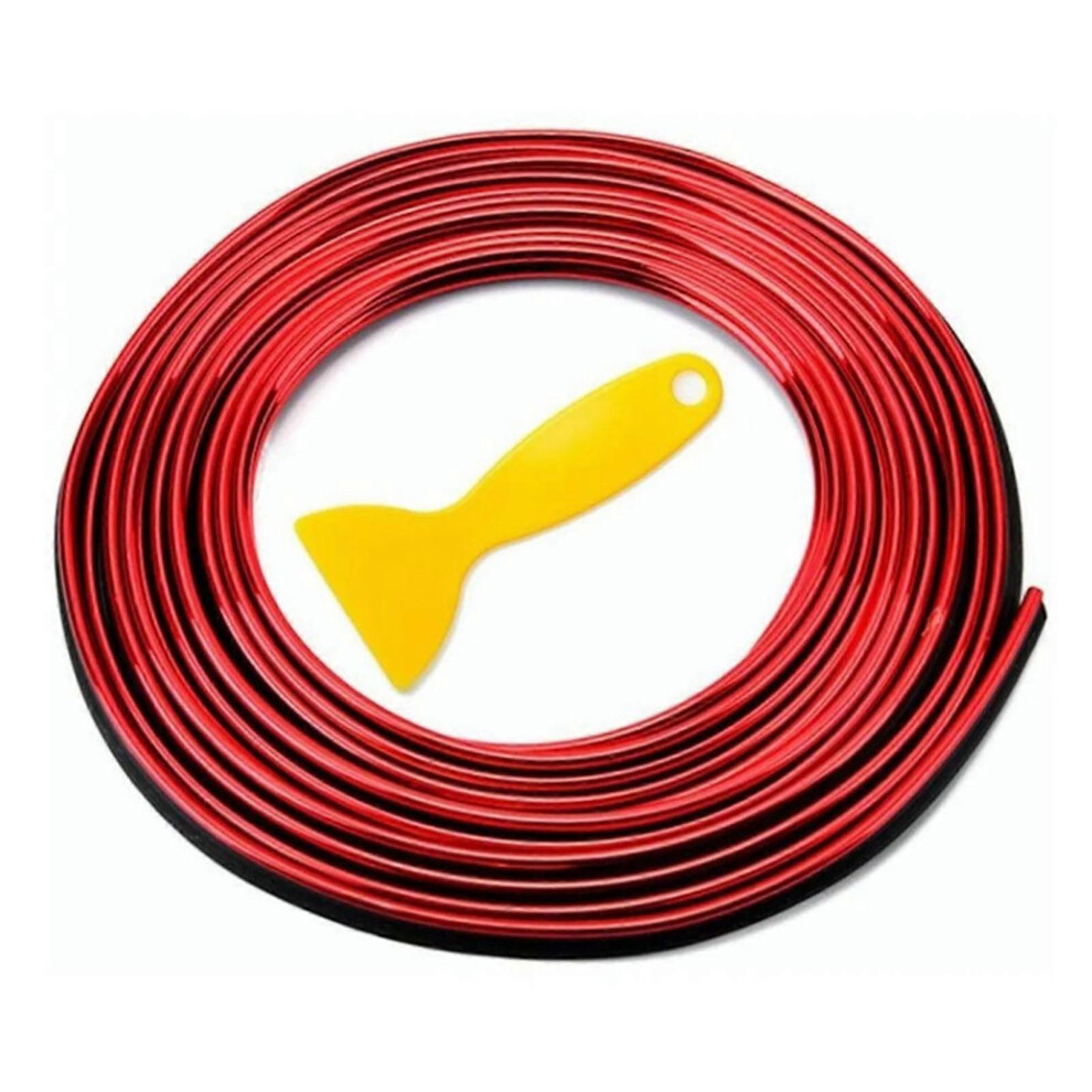 Bande lumineuse LED rouge décorative pour intérieur de voiture, 10 m, en PVC, pour automobile