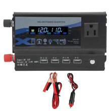 3000W auto-omvormer met LED-kleuromgevingslicht, 4 USB-lader, voertuigstroomomvormer, Amerikaanse stekker,