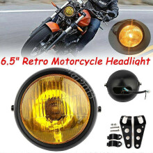 Compatibele 12v 6,5 inch motorfietskoplamp, ronde voorkant met beugel