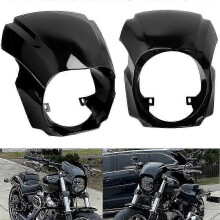 Motorvoertuigverlichting Motorfiets Glanzend Zwarte Koplamp Kuip Afdekmasker Voor Harley Softail