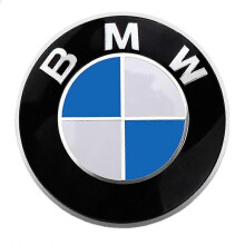 Bmw etu- ja takamerkki 82mm/74mm - sininen, valkoinen, musta tausta