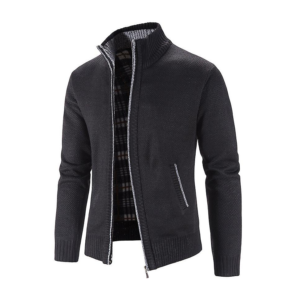 (M-noir) Nouveau printemps automne pull tricoté hommes mode slim fit cardigan hommes casual pulls manteaux